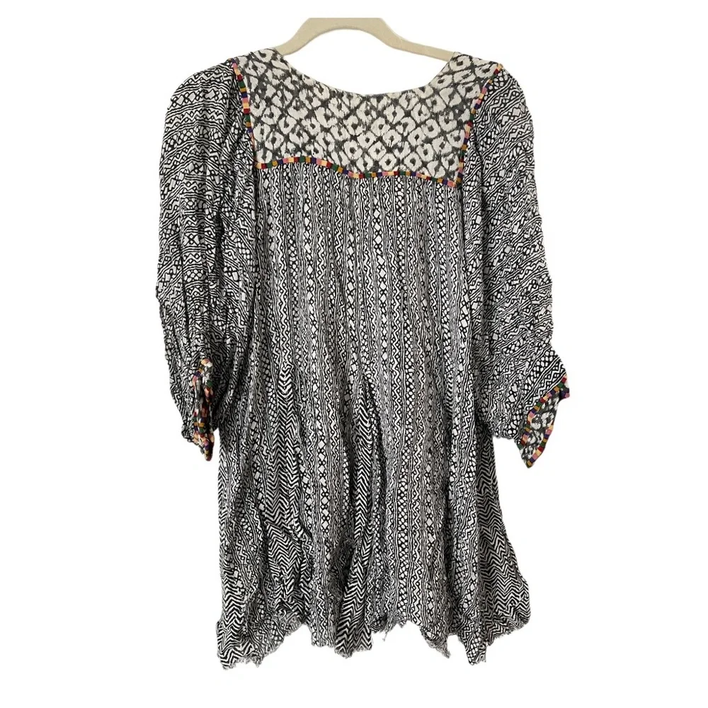 Free People FP ONE Mixed‎ Print Boho Tunic Mini Swing Dress XS